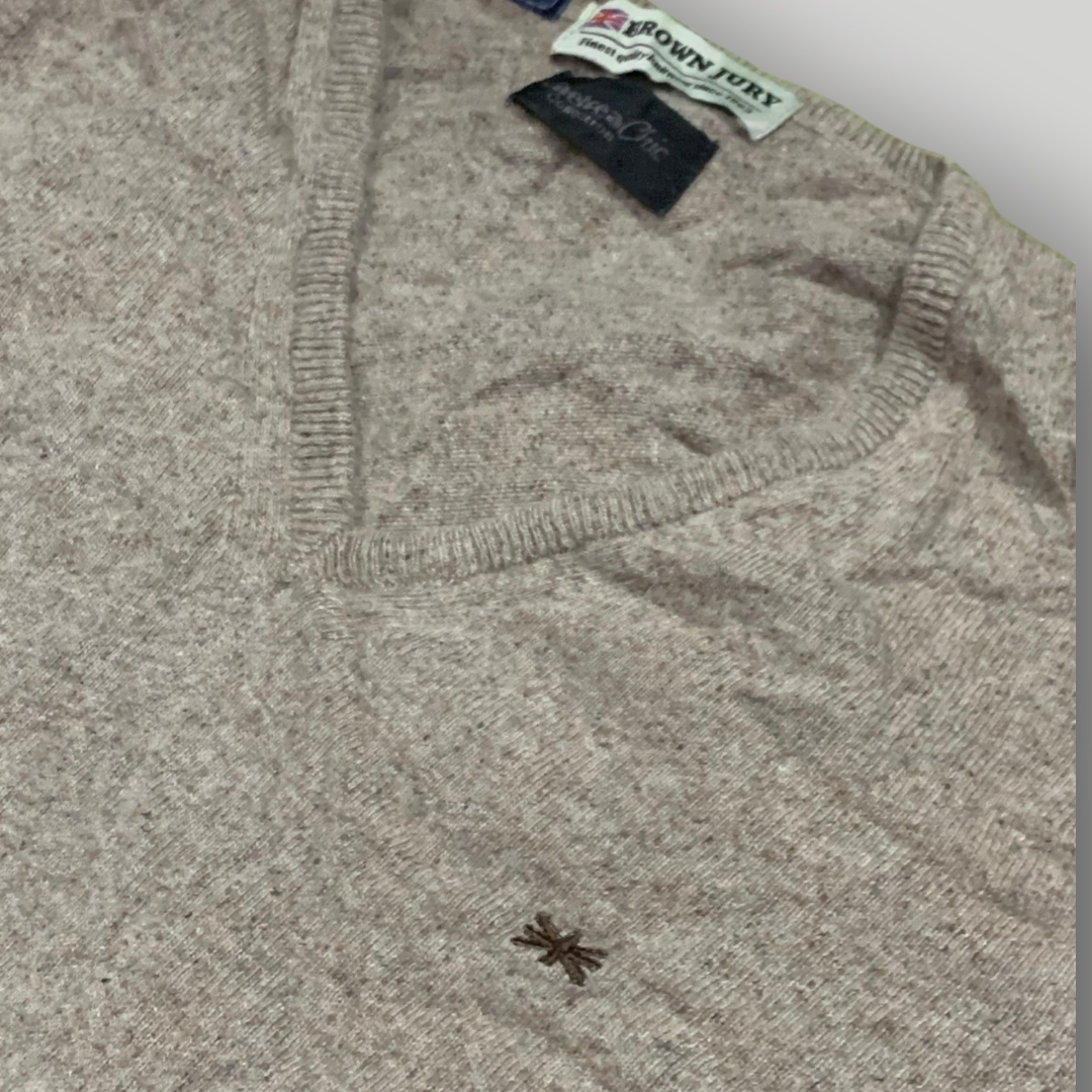 Brown Jury V-Neck Men's Sweater Brown