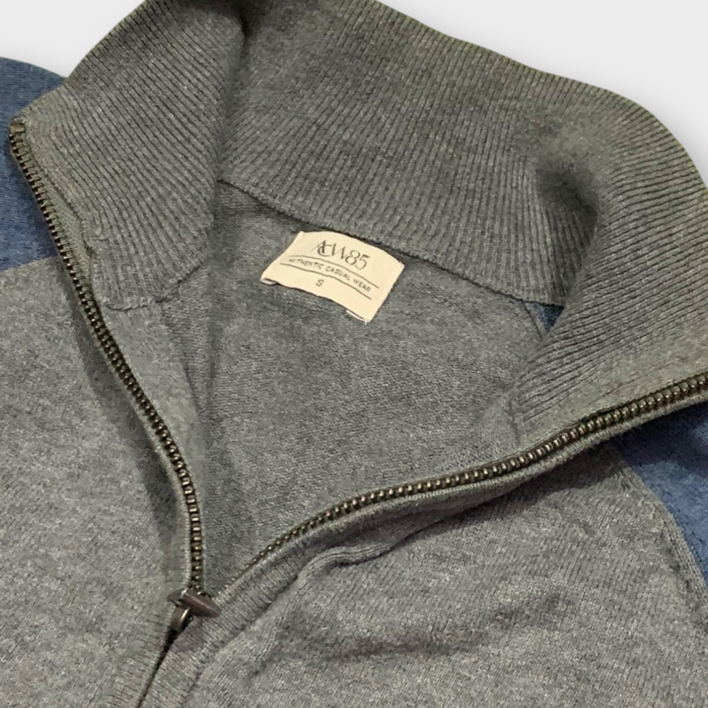 Authentic Casual Wear Grey Zip Sweater