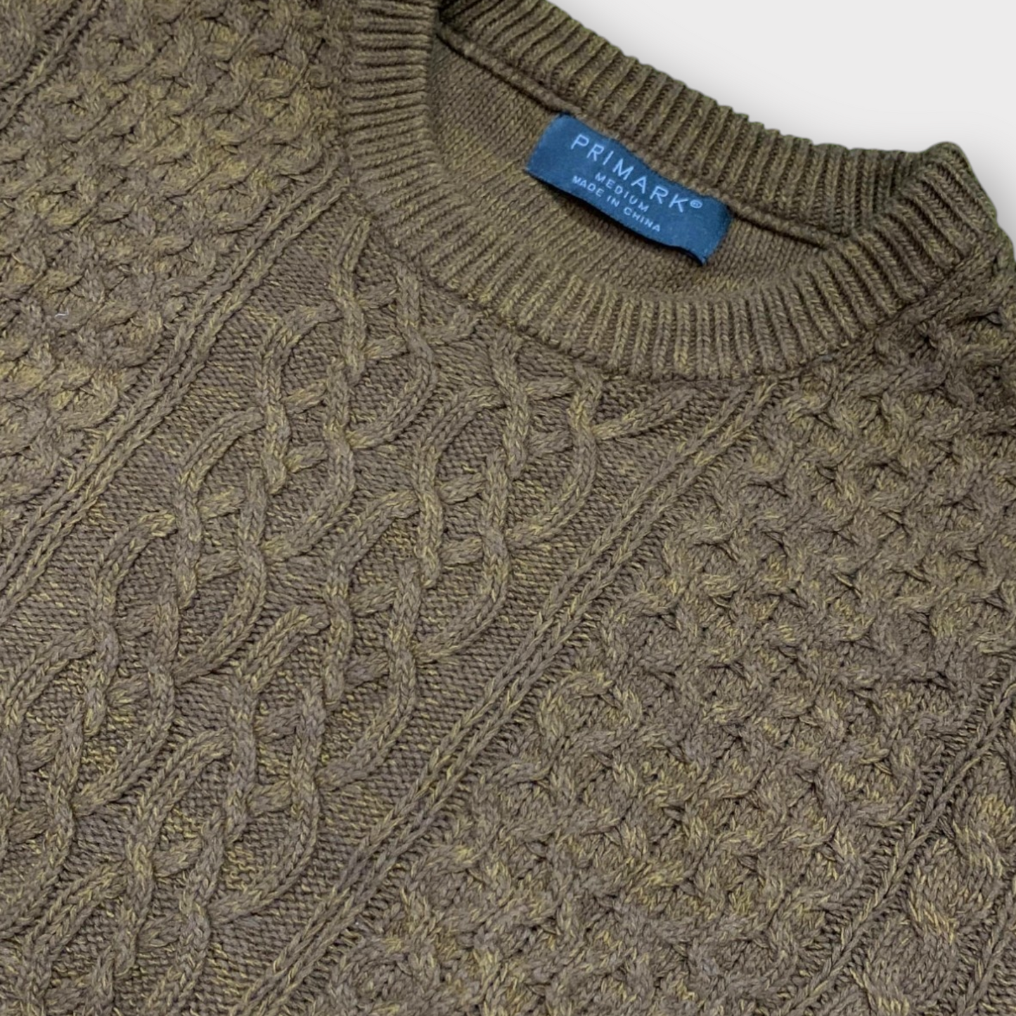 Primark Men's Cable Knit Crewneck Sweater