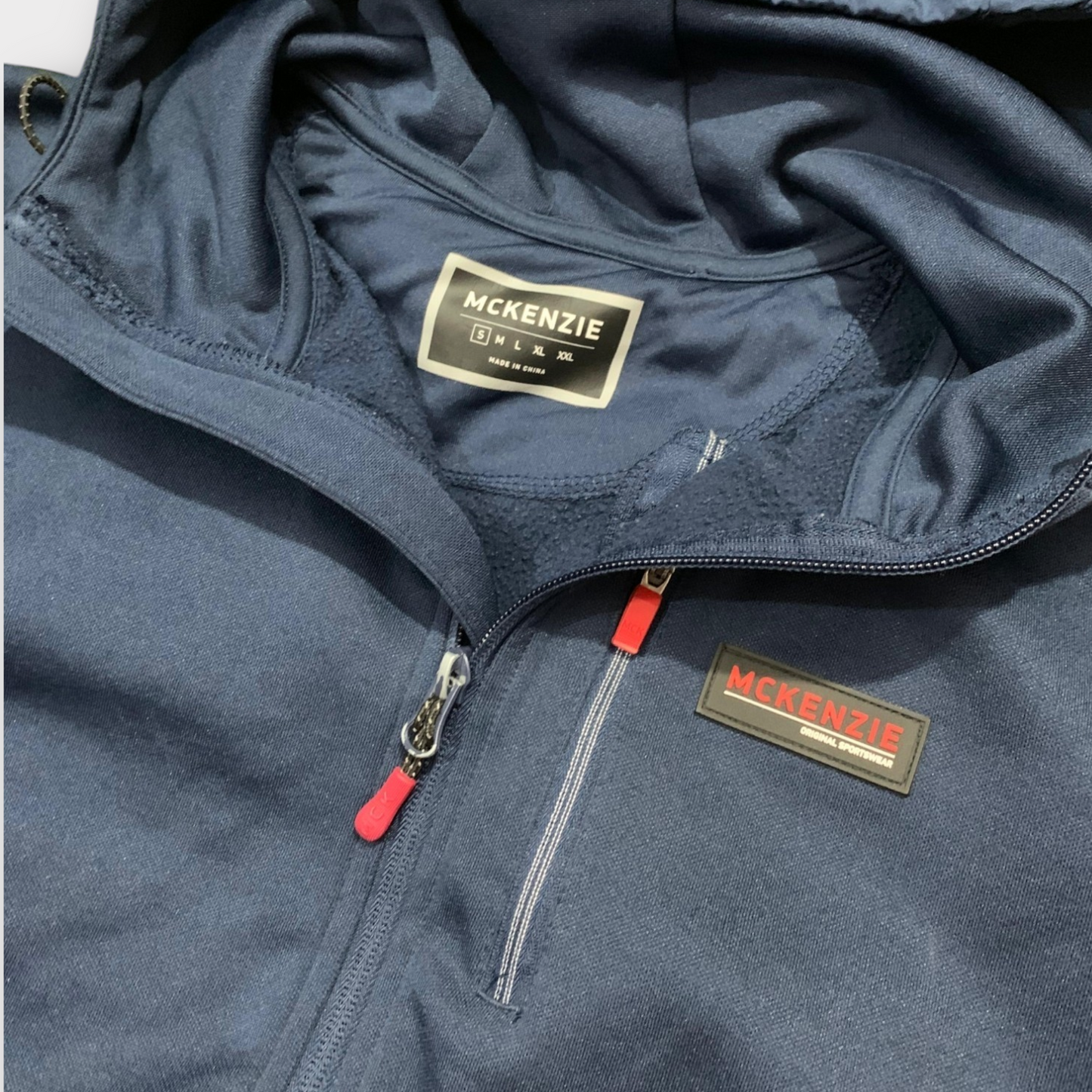 McKenzie Navy Blue Zip-Up Hoodie