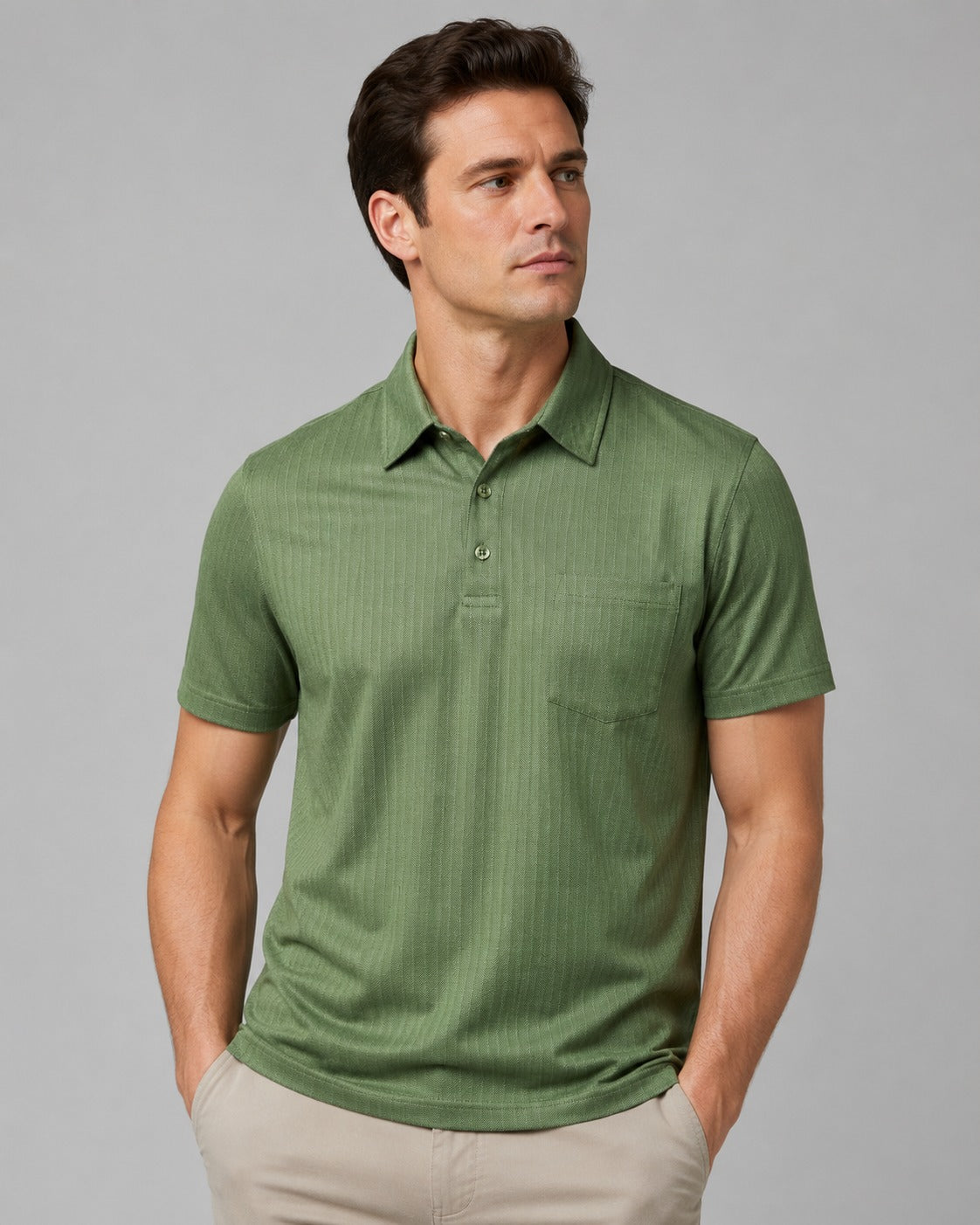 Tahari Polo Shirt Herringbone Texture