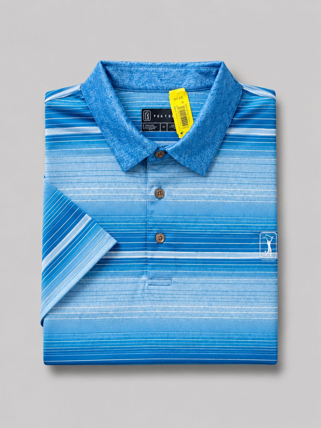 PGA Tour Polo Shirt Blue Ombre Striped