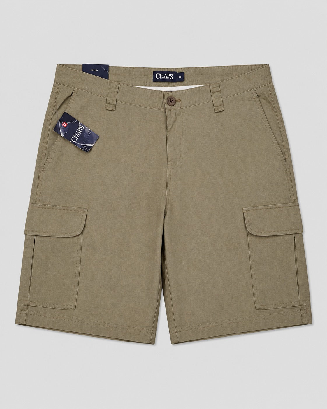Chaps Men's Cargo Short Checked Pattern Multiple Utility Pockets