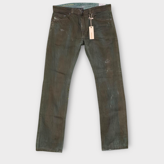 Diesel Thavar Limited Edition Slim skinny Waxed Brown Jeans