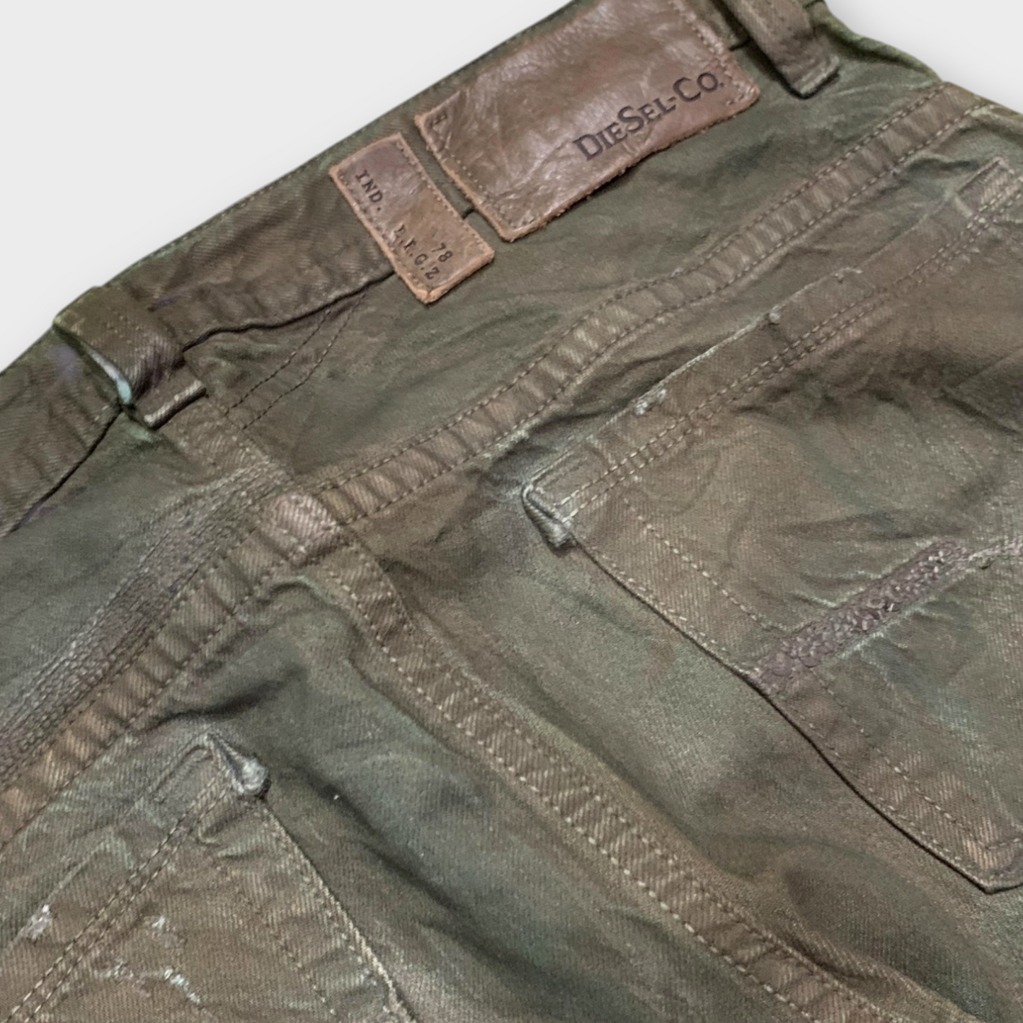 Diesel Thavar Limited Edition Slim skinny Waxed Brown Jeans