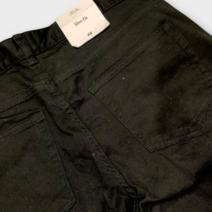 H&M Jet Black Straight Denim