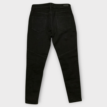 Zara Man Ripped Biker Black Denim