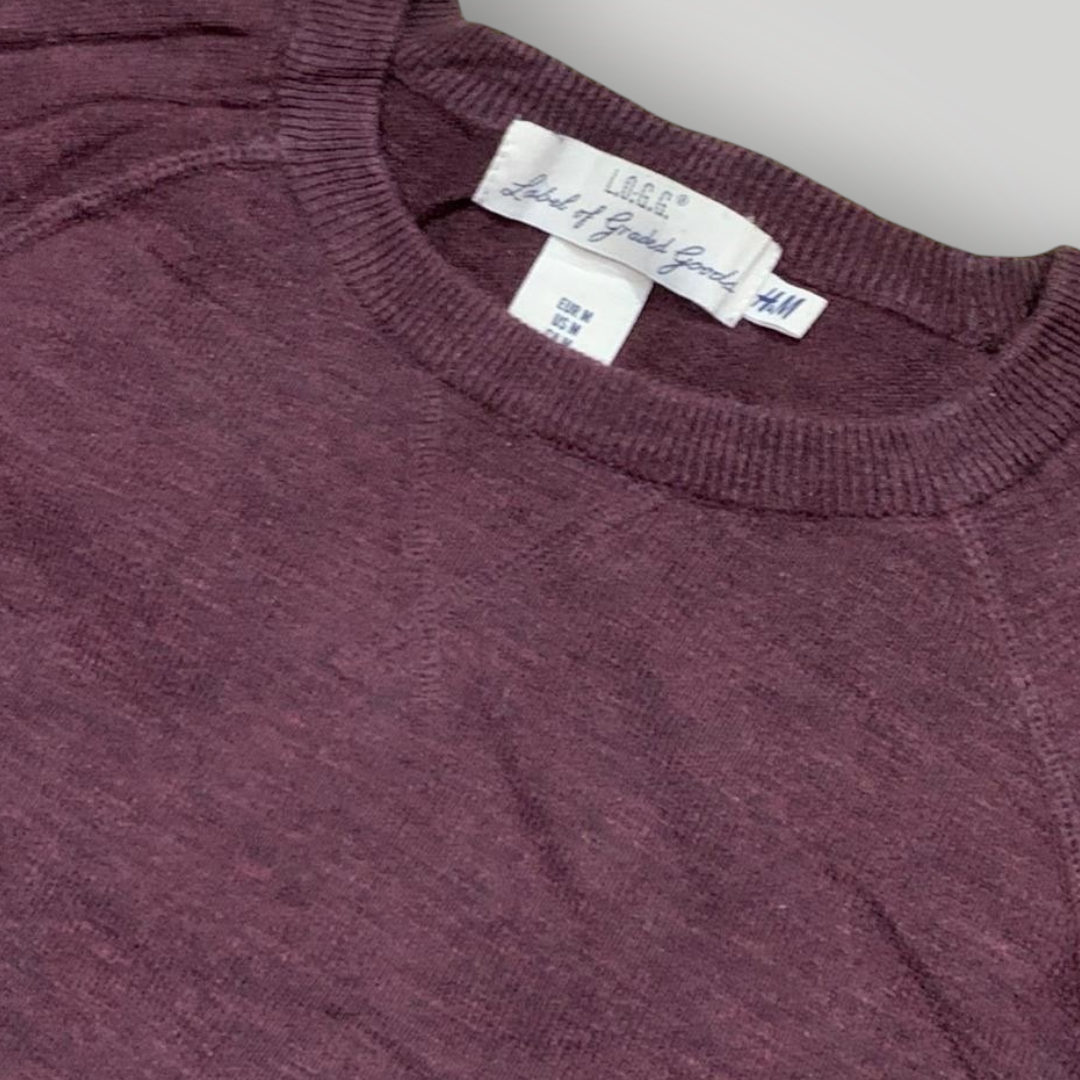 H&M L.O.G.G Men's Fine Knit Cotton Jumper