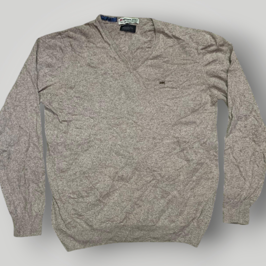 Brown Jury V-Neck Men's Sweater Brown