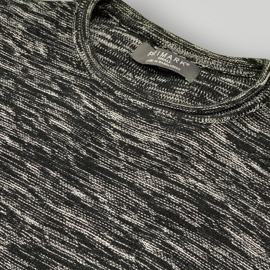 Primark Black and White Marled Knit Long Sleeved Shirt