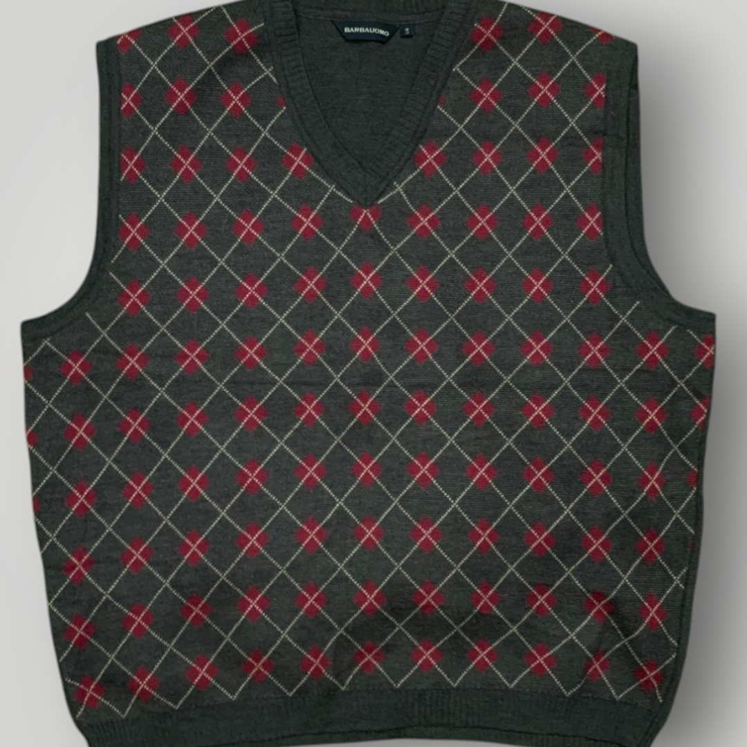 Barbauomo Argyle V-Neck Sweater