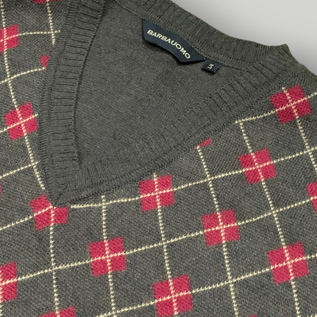 Barbauomo Argyle V-Neck Sweater
