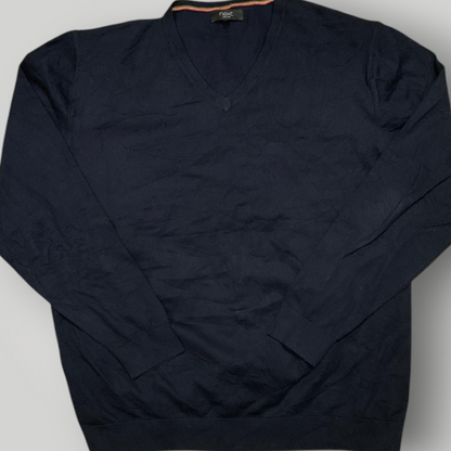 Next Men's Navy Blue V-Neck Sweater