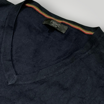 Next Men's Navy Blue V-Neck Sweater