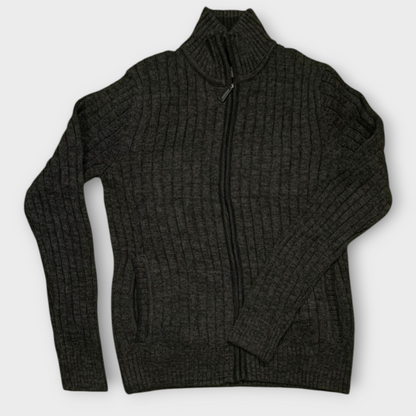 Giordano Men's Ribbed Knit Sweater With Quarter Zip Closure