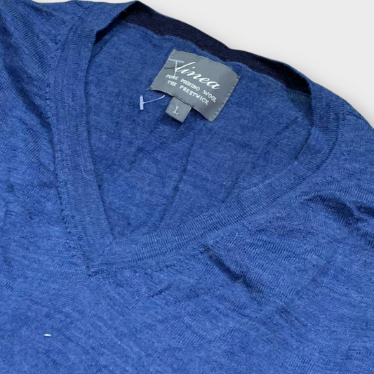 The Prestwick Men's V-Neck Sweater Pure Merino Wool