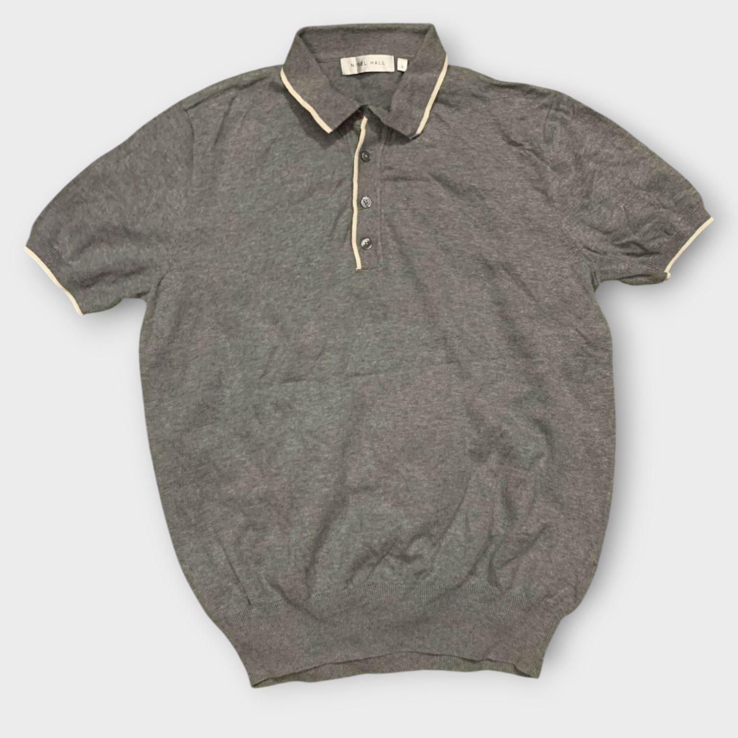 Nigel Hall Gray Knit Polo Shirt