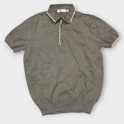 Nigel Hall Gray Knit Polo Shirt