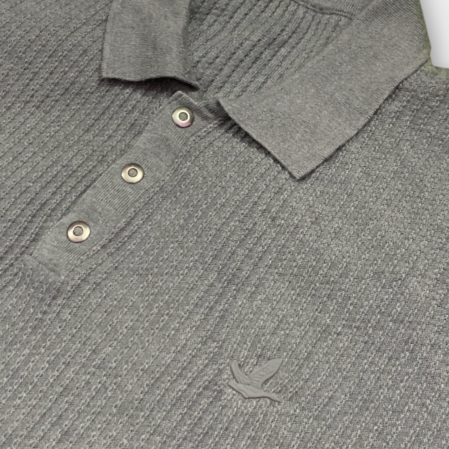 Mens Knitted Polo Shirt Charcoal Grey