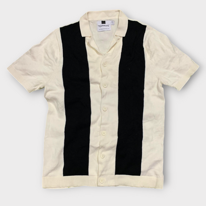 Topman Stripe Knit Camp Shirt