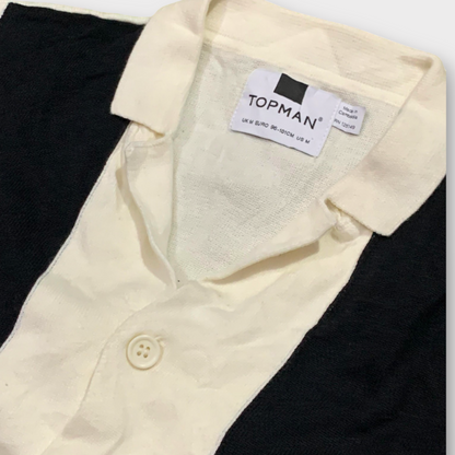 Topman Stripe Knit Camp Shirt
