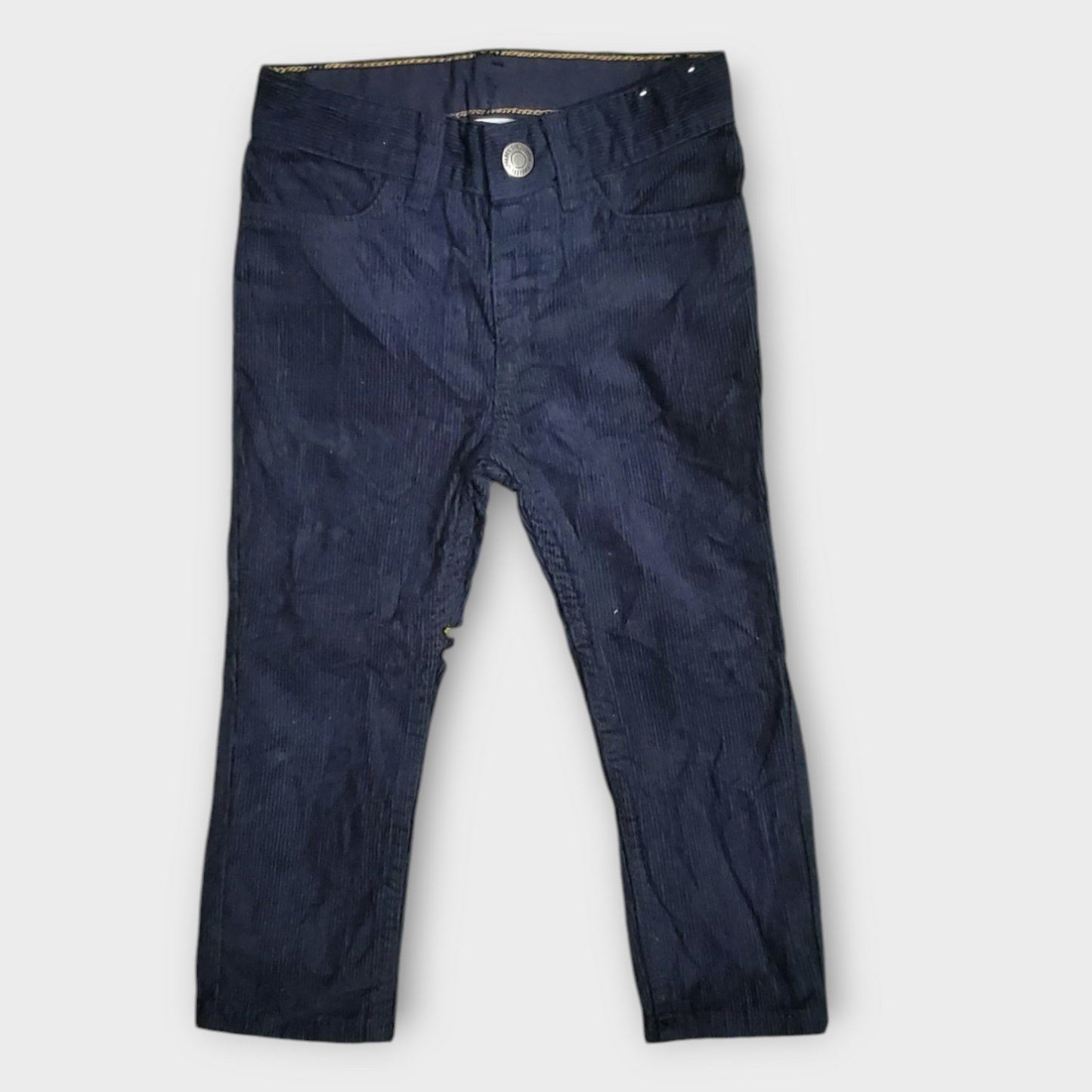 H&M Navy Blue Corduray Slim Fit Pant