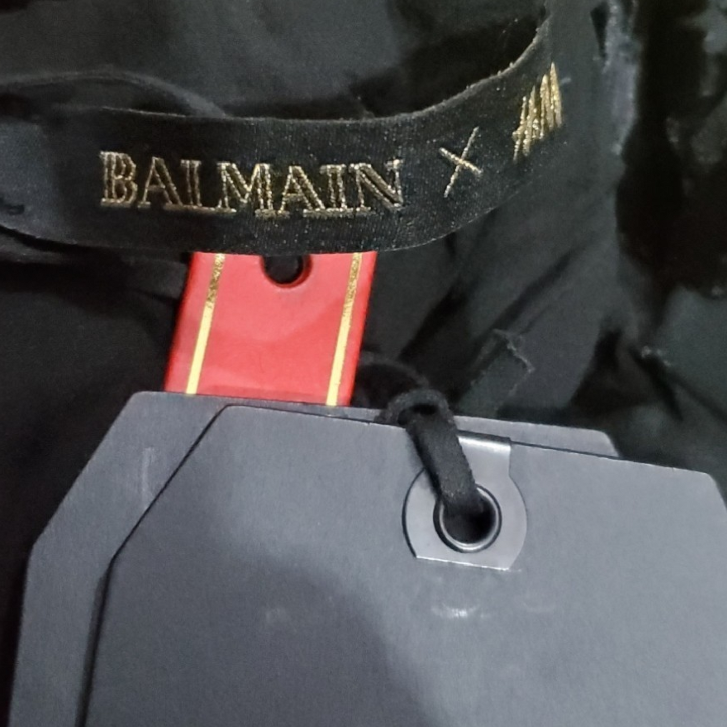 Balmain x H&M black velvet dress from their limited edition