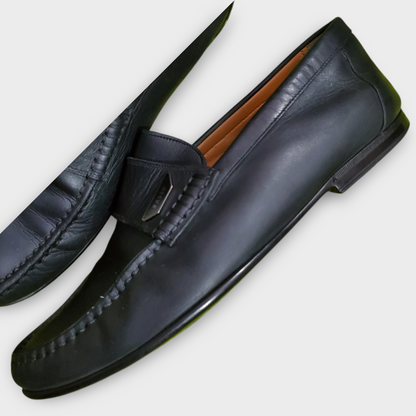 Bally Men's Black Leather Loafers