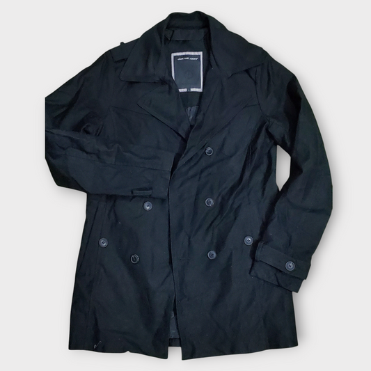 Jack & Jones Doble Breasted Trench Coat Black - Large