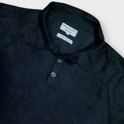 Men's Knit Polo Shirt Black Medium