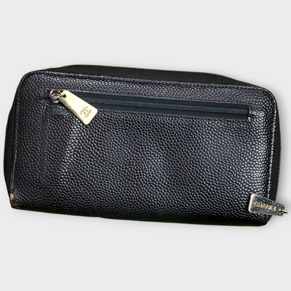 Chanel Black Caviar Leather Zip-Round Long Wallet