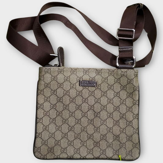 Gucci GG Supreme 201538 Leather Coated Canvas Crossbody Bag