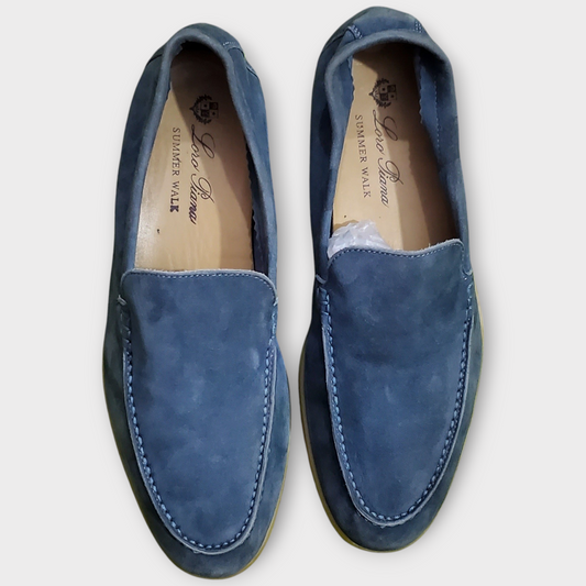 Loro Piana Summer Walk Loafer Blue Suede