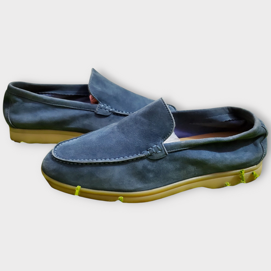Loro Piana Summer Walk Loafer Blue Suede
