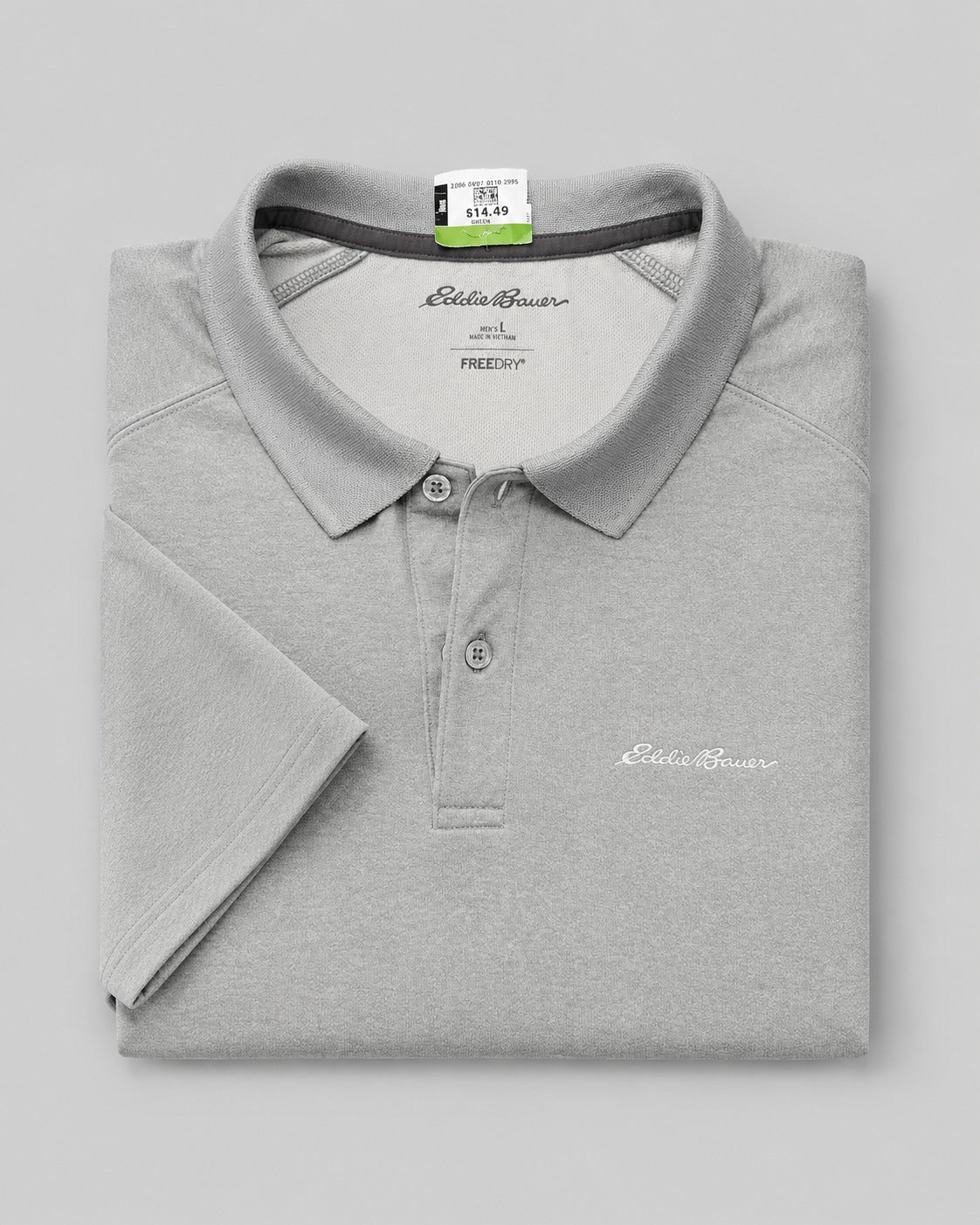 Eddie Bauer Men's Free Dry Polo Shirt Grey