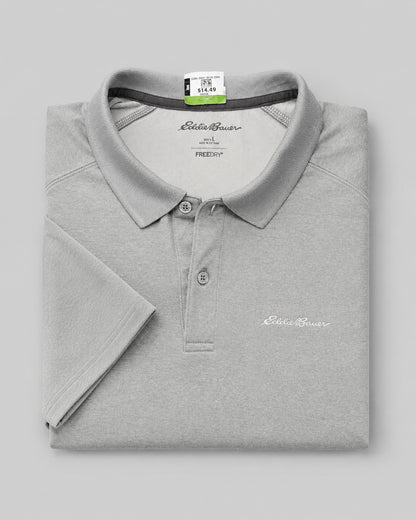 Eddie Bauer Men's Free Dry Polo Shirt Grey
