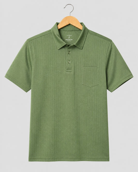 Tahari Polo Shirt Herringbone Texture
