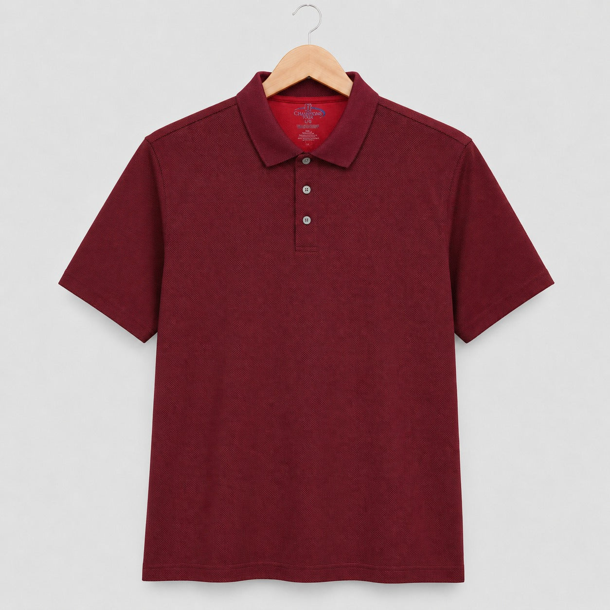 PGA Tour Champions Maroon Textured Polo Shirt