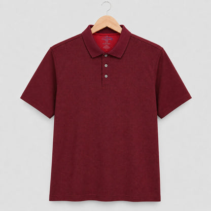 PGA Tour Champions Maroon Textured Polo Shirt