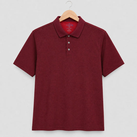 PGA Tour Champions Maroon Textured Polo Shirt