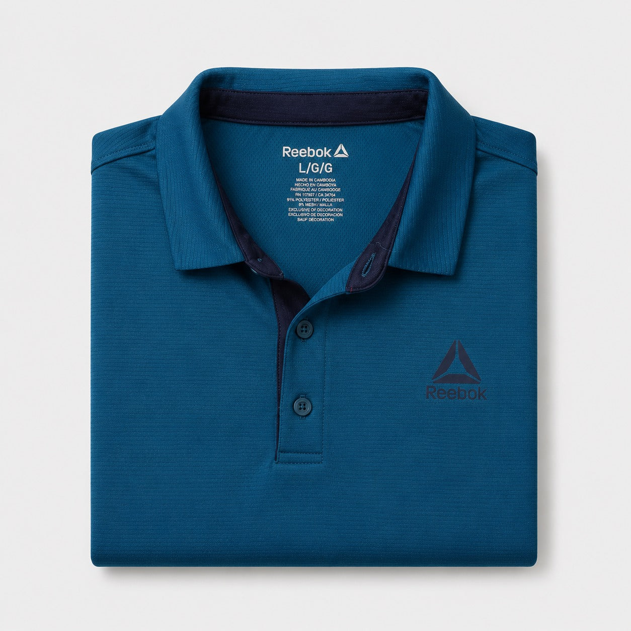 Reebok Men's Performance Polo Shirt Moisture Wicking