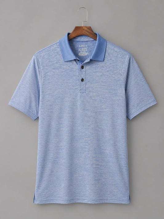 APT.9 Men's Polo Shirt Heathered Blue