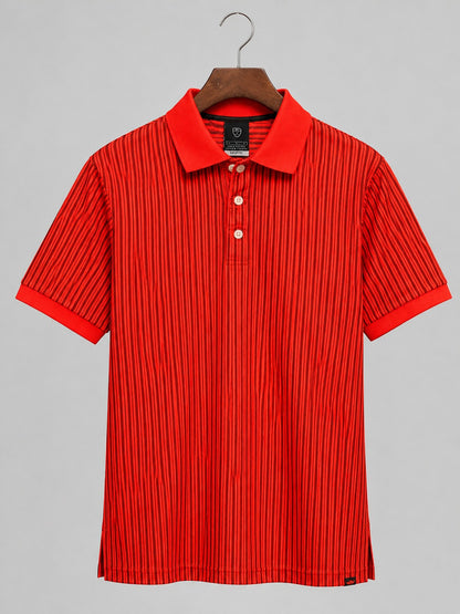 Nike Performance Polo Shirt Orange Stripped