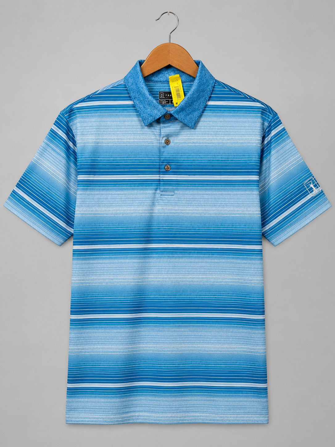 PGA Tour Polo Shirt Blue Ombre Striped