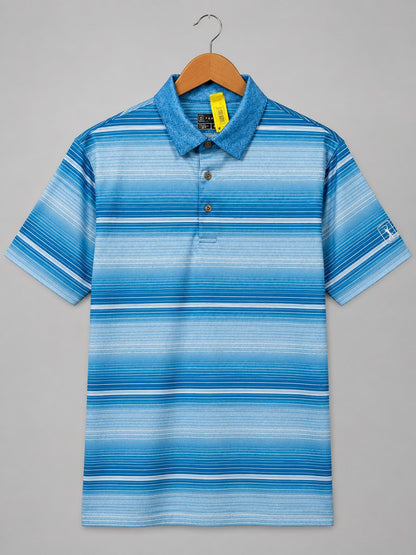 PGA Tour Polo Shirt Blue Ombre Striped