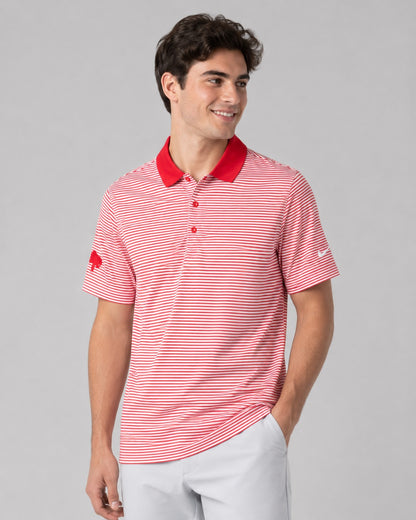 Nike Golf Standard Fit Polo Shirt Orange Striped