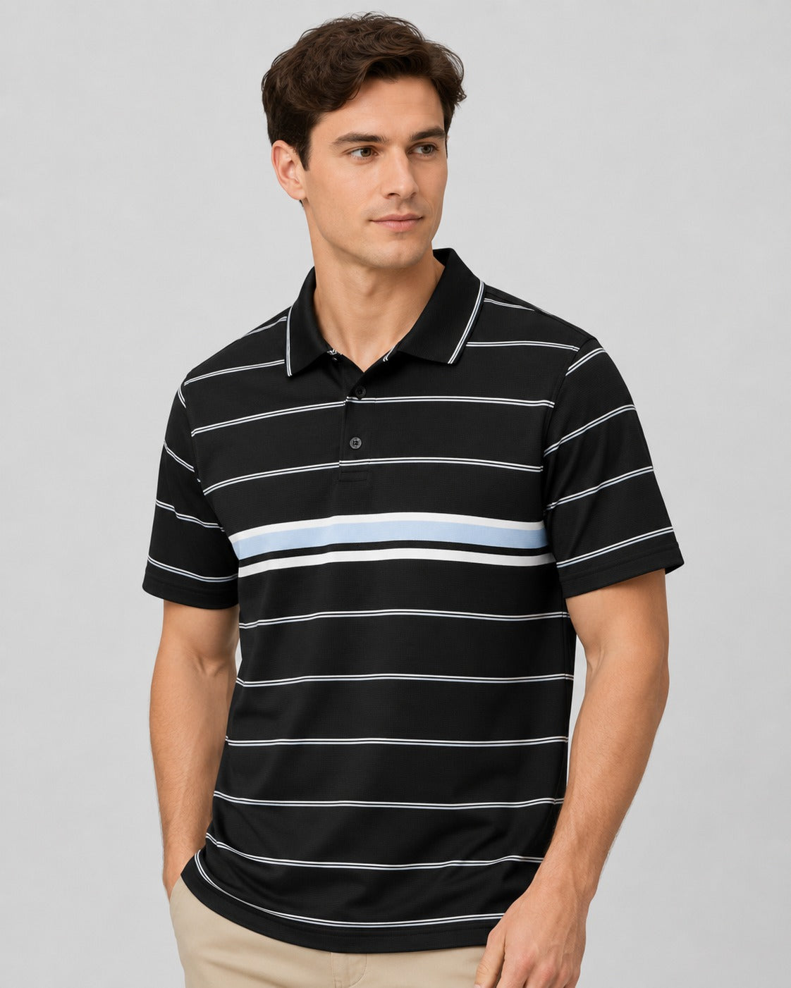 Chaps Golf Polo Shirt Striped