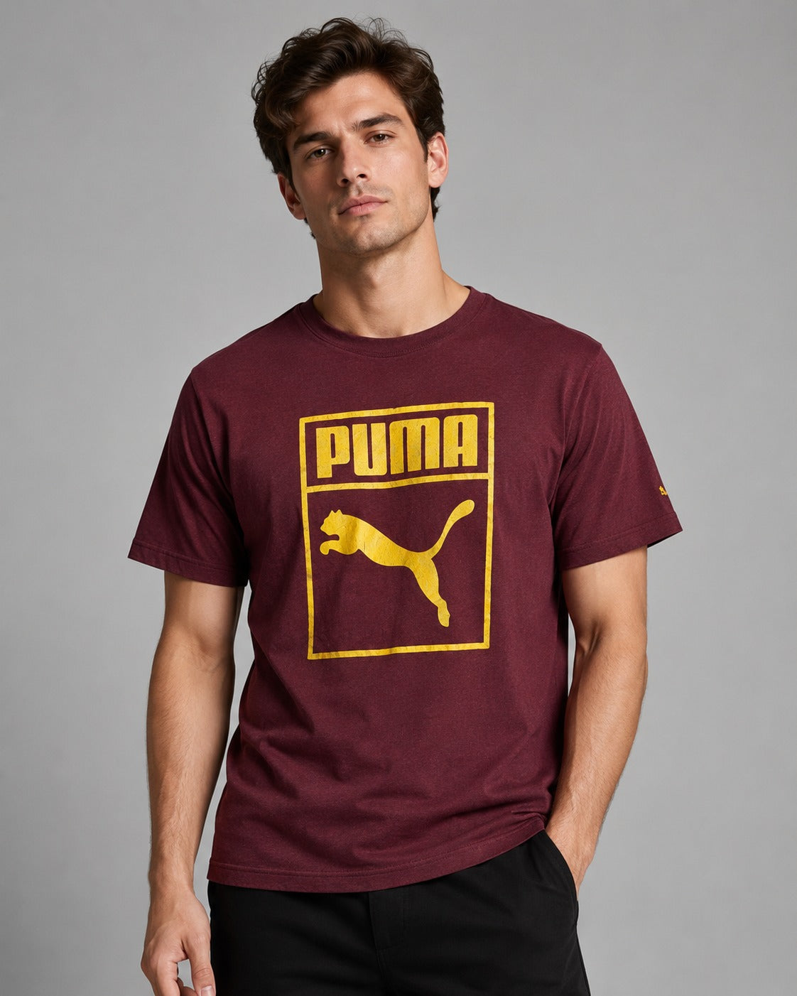 Puma Men's T-Shirt Maroon