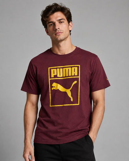 Puma Men's T-Shirt Maroon
