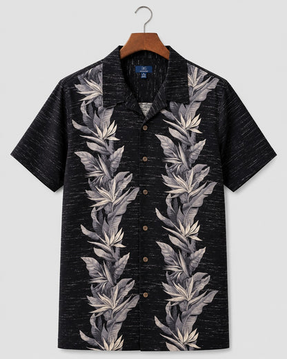 George Men's Hawaii Shirt Botanical Floral Print 100% Rayon